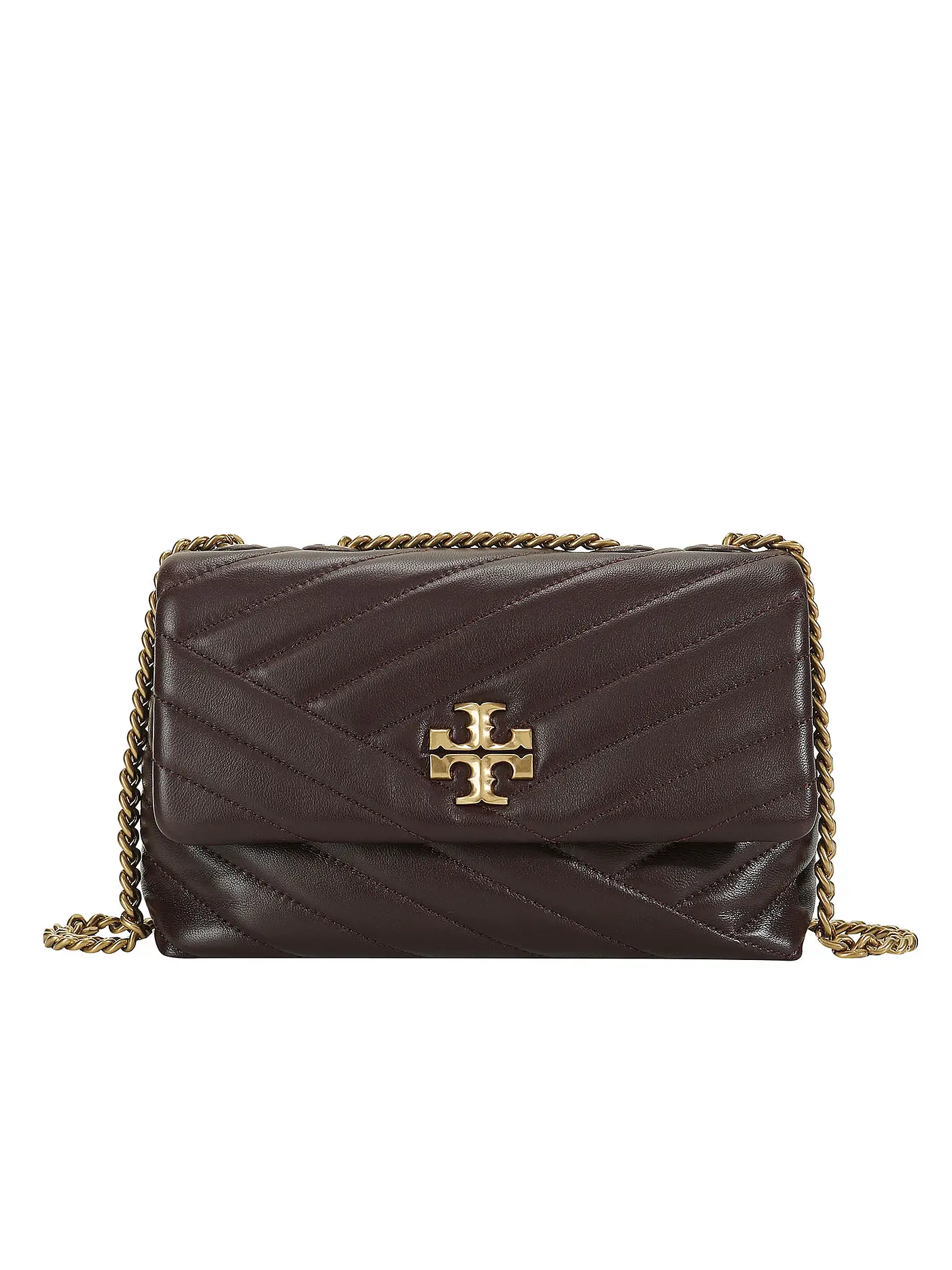 TORY BURCH | Ledertasche - Schultertasche KIRA CHEVRON Small | braun